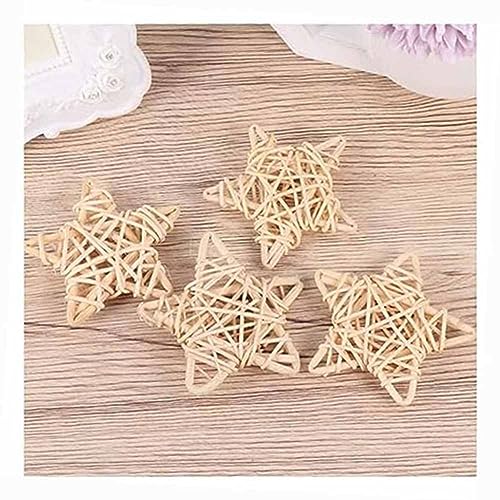 SHTGOI 12 Stücke Rattan Stern 9cm Natürliche Rattankugeln Rattan...