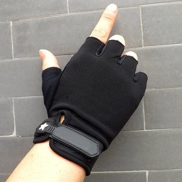 Image of ZaySoo Exercise Gym Gloves for Men Workout with Wrist,Cross Training, Weightlifting, Calisthenics, Great Hand Grip | Ideal for Cycling, Bike Riding and Other Sports Activities Gloves - Black
