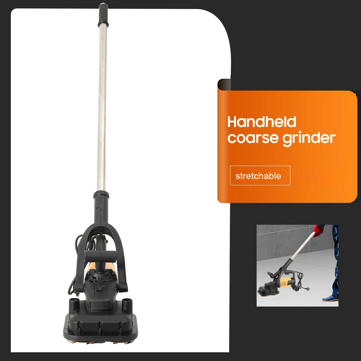 Betonschleifer mit 4stk Schleiftopf 100mm, 3800W Elektrische Betonfräse mit Lange Handgriff, 6-Stufen 6000RPM Mauerfräse Trockenbauschleifer Sanierungsfräse Set