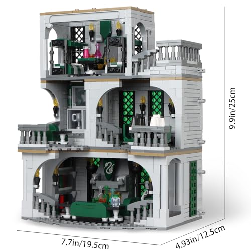 Image of Vziimo Common Room and Dorm Building Set, MOC Slthrin House Model Kit from The Movie, Collectible Idea Hary Gift for Teens Adults 14+ (1388pcs)