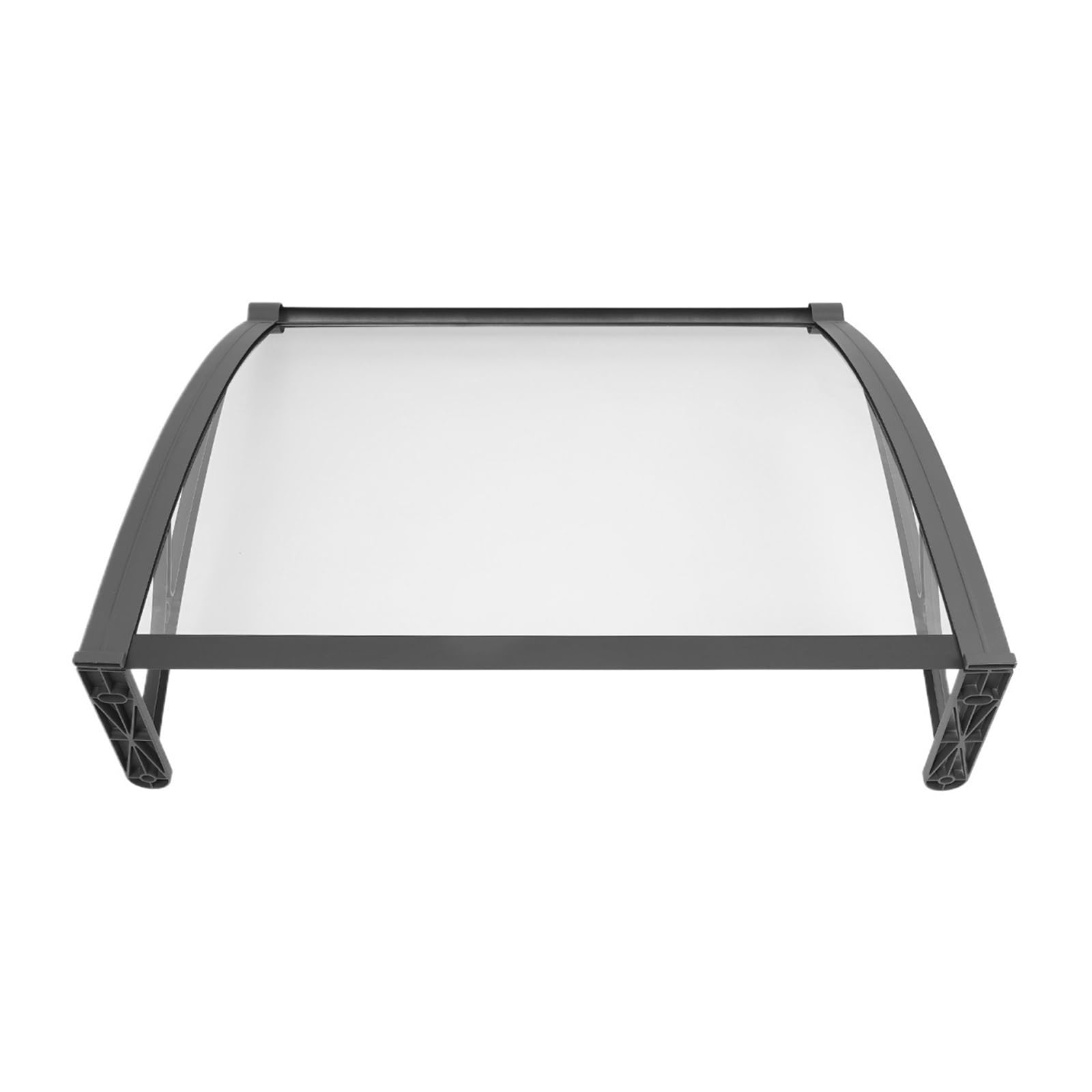 Marquesina protectora de puerta exterior con techo de lluvia arqueado transparente de policarbonato