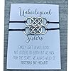 Infinity Collection - Unbiological Sister Charm Bracelets (2 pcs) Friendship Bracelet, Adjustable Bracelet - Soul Sister Knot Bracelets for Women, Teens, and Girls - BFF Gifts, Bestfriend Bracelets