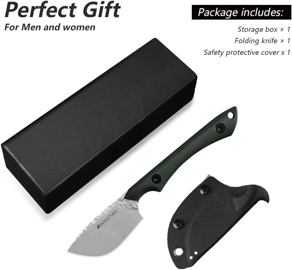 Sheath DC53 Blade Fixed Knife with Sheath, Survival Camping Knife, Fruit Knife (Green Type B)