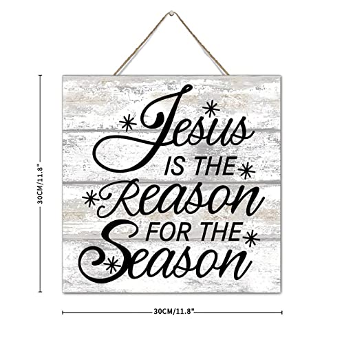 Panneau en bois Jesus Is The Reason Plaque rustique de salon 30cm - 4