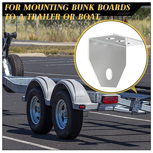 8 Pcs Boat Trailer Bunk Brackets Boat Trailer Angle Top Metal Angle Swivel Top Small Boat Trailer Bunk Brackets Trailer Bolster Bracket Hardware Parts Accessories, Silver #TOP4