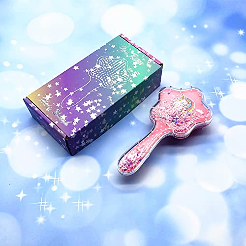 Zou.rena Little Girls Hair Brush Easily Brushed Through Tangles-No Liquid,Glitter Confetti Unicorn Gifts Play For Kids Age 3-8(Pink) #TOP4