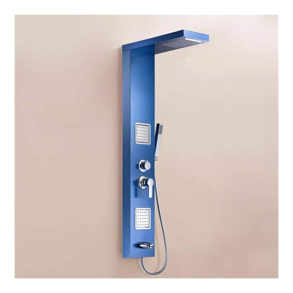 Kit de pomme de douche confortable bleu océan avec panneau de commande mural