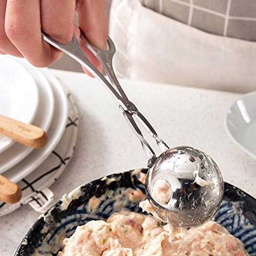 [2-Pack] Stainless Steel Meat Baller Cookie Dough Scoop,Meatball Scoop Maker,Ball size is 1.4"&1.7",Professional Sphere Mold Ball Maker For Cake or Meat, Premium Kitchen Tool (2-Pack:M+L) - Thumbnail 3
