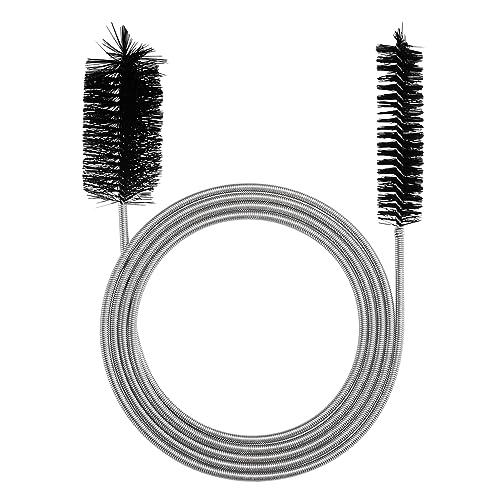 Doppelkopf Flexible Reinigungsbürste, 155cm Multifunktionale Weiche Reinigungsbürste, Schlauchbürste aus Edelstahl für Rohre mit Schmalem Abflussloch