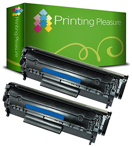 Printing Pleasure 2 Toner Compatibili Q2612A FX-10 703 Cartuccia Laser per HP LaserJet 1010 1012 1015 1018 1020 1022 3010 3015 3020 3030 3050 Canon LBP2900 LBP2900i LBP3000 MF4120 - Nero, Alta Resa