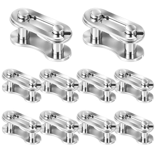 10 Pairs Bike Chain Master Link for Bicycle Missing Link Single Speed Chain Connecting Links Master Links Connector Bike Chains Repair Accessories for Various Models (Silver)