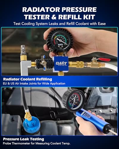 Image of Orion Motor Tech Coolant Pressure Tester Kit, 26pc Coolant Vacuum Refill Kit with 18 Radiator Adapters, Radiator Cooling System Pressure Tester & Filler Kit with Vacuum Pump Vacuum Purge & Refill Tool
