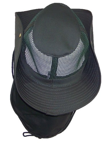 Image of Tropic Hats Summer Wide Brim Mesh Safari /Outback W /Neck Flap & Snap Up Sides