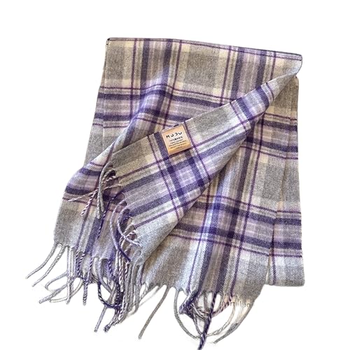 Bufanda de lana para invierno y otoño chal unisex estilo británico 180x32cm