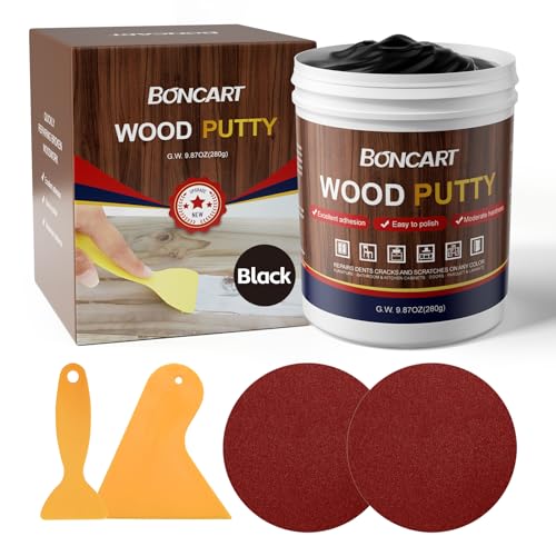 Black Wood Filler,Black Wood Putty,Wood Filler Putty,Wood Filler Paintable,Wood Furniture Repair Kit,Quickly Repair Any Broken and Defective Wooden Furniture
