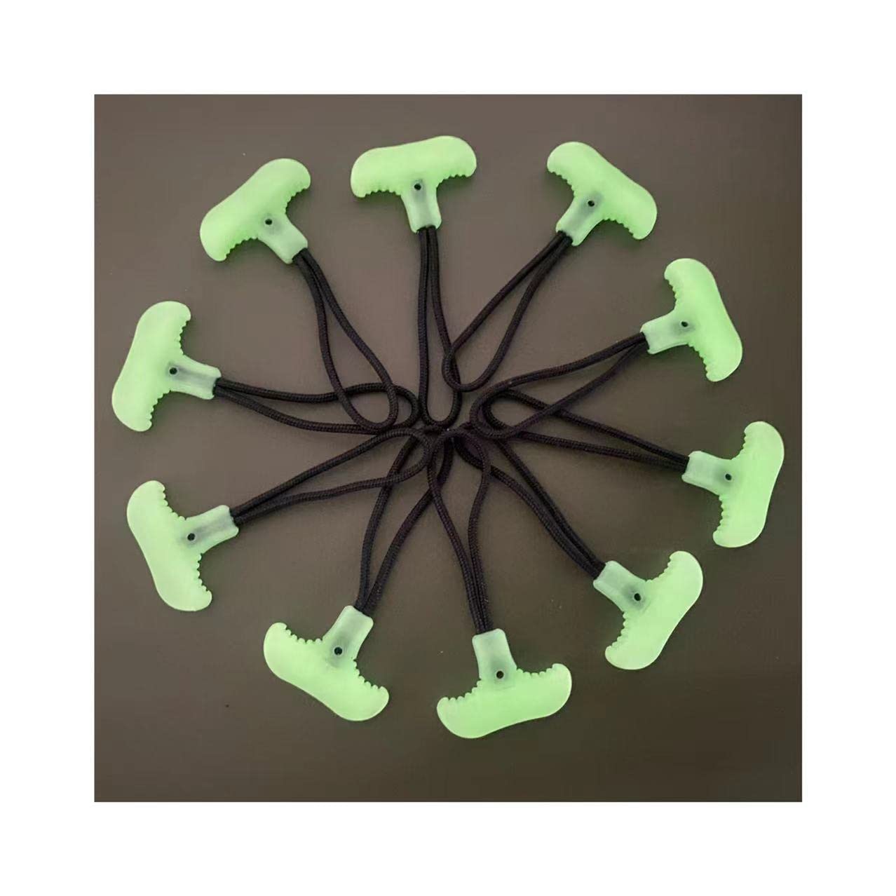 BJA Luminous T Shape Zipper Pull Heavy Duty TPU Rubber Tab for Jackets, Backpacks, Outdoor Gear (Pack of 10 Pcs)