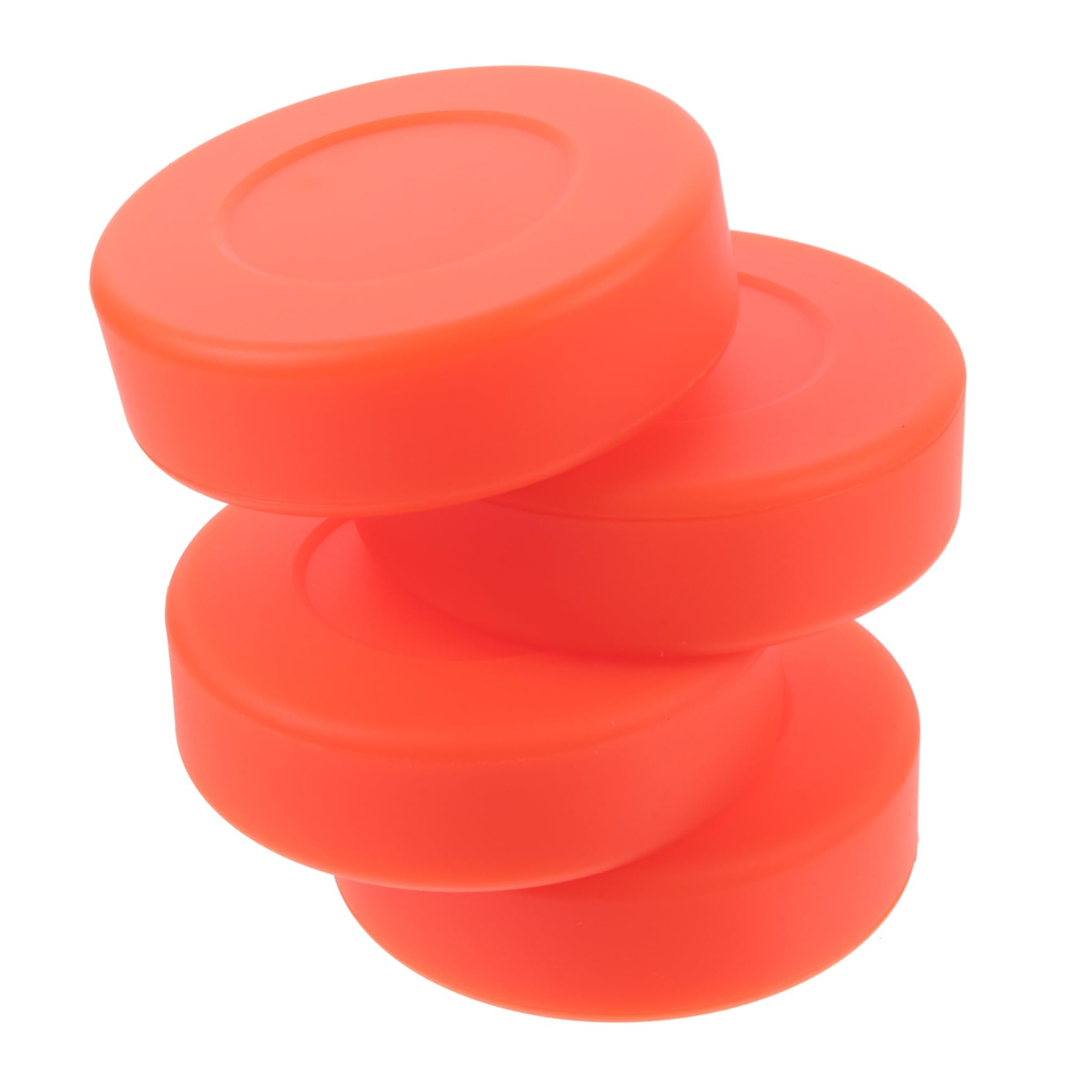 GOOHOCHY 4 Pack PVC Hockey Puck for Practicing and Training Sturdy Ice Hockey Pucks Non-Slip Surface Orange