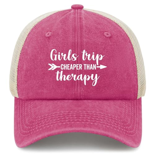 Girls Trip Cheaper Than Therapy Hat Funny Trucker Hats Women Dad Hat Funny Birthday Gifts