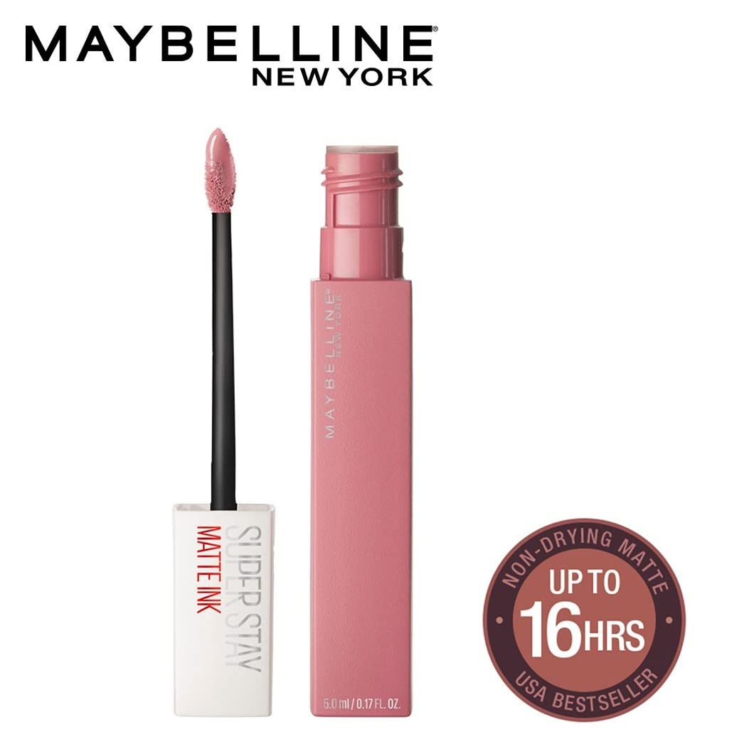 Maybelline New York Super Stay Matte Ink Liquid Lipstick, Long Lasting High Impact Color, Up to 16H Wear, Dreamer, Warm Pink Neutral, 0.17 fl.oz : Beauty & Personal Care