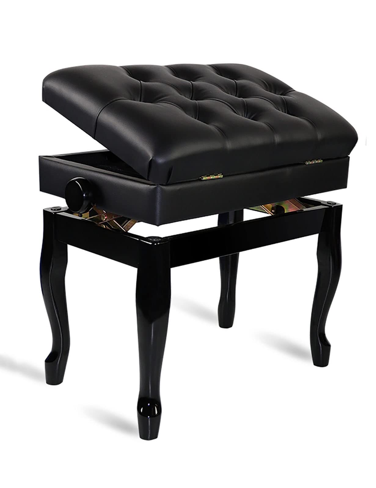 Sgabello per Pianoforte, Tavolo da toeletta, Sgabello Regolabile per Pianoforte, Sgabello con Contenitore per Musica in Legno massello