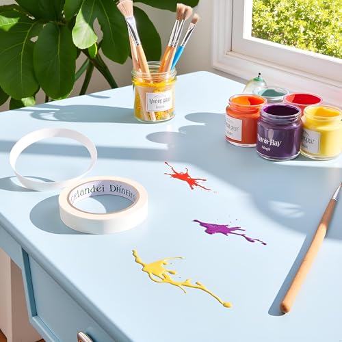 Image of GANPUB White Multi-Purpose White Masking Tape Total Length 20M Painter Tape 4 Kinds Optionals 0.47'' /0.71'' /0.94'' /1.42'' Writable Masking Tape Inch 1 Inch Wide Painters Tape for Art Tape