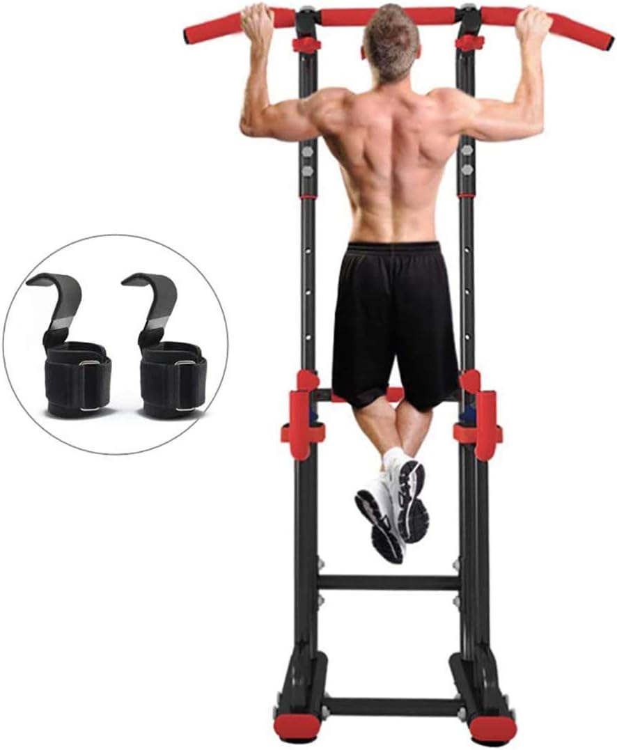 Dip Stands, Heavy Duty Dip Station, Dipping Stand, Full Pull Up Parallel Bar, Home Gym Exercise Workout Dip Bar, W/Non-Slip Grips, 2X Auxiliary Tension Hook