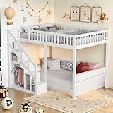 lit mezzanine bois blanc 1 place 【Lit Multifonction】Grâce à sa structure superposée, ce lit superposé avec rangement accueille aussi bien les frères et sœurs que les amis en soirée pyjama ; en dessous, un canapé ou un bureau se glisse en un clin d’œil. Vous gagnez ainsi de l’espace « invisible », sans avoir à déménager ou racheter de nouveaux meubles.