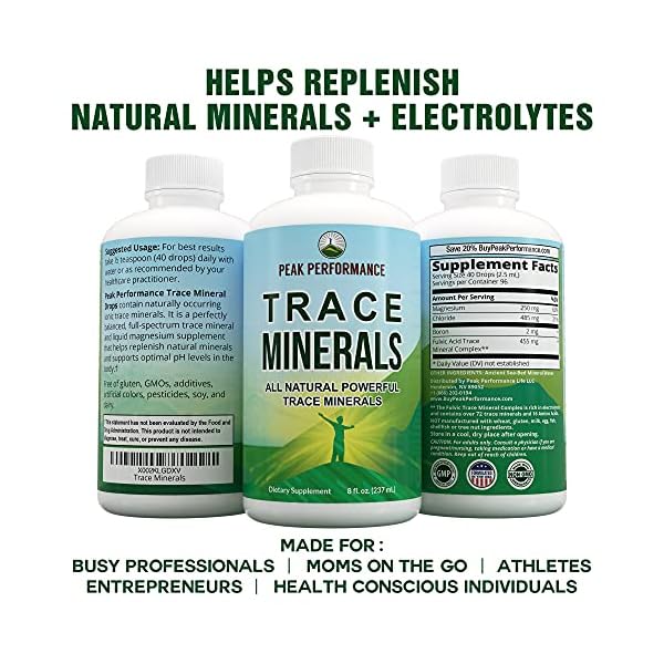Ultra High Purity Trace Minerals Liquid Drops for Water. Ionic Plant Based Fulvic Trace Mineral Drop Supplement + Magnesium. Replenishes Natural Minerals, Electrolytes + Optimal pH Levels