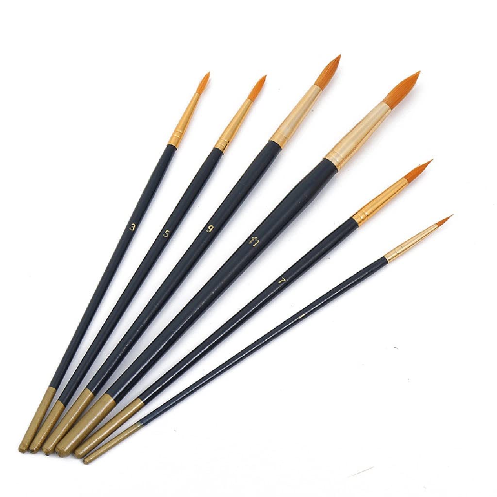 XBTGS Set di 6 pennelli in nylon, per studenti, pittura artistica, C-1, C-1