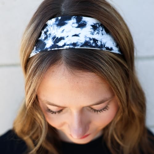Image of FROG SAC Sport Headbands for Girls, Adjustable Non Slip Athletic Sports Hair Bands for Women, Stretch Elastic Workout Mesh Headband for Yoga Running Exercise Soccer (Tie Dye)