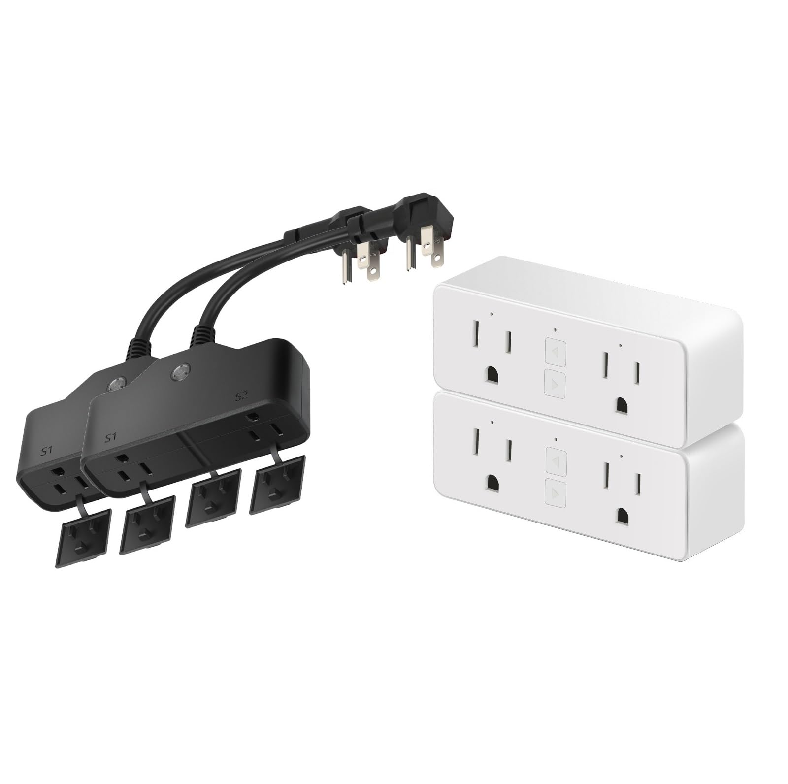 2pcs Dual Smart Plug Bundle with 2pcs Outdoor Smart Plug