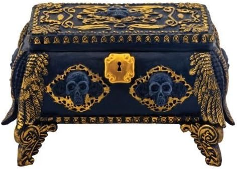 Gold and All items Direct store free shipping Black Skull Jewelry Holder with In Container Box Mirror