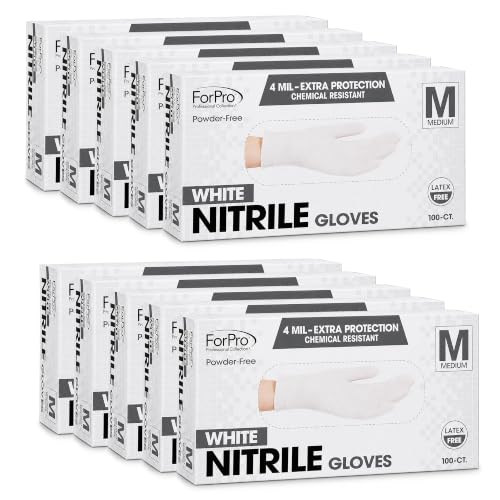 Image of ForPro Disposable Nitrile Gloves, Chemical Resistant, Powder-Free, Latex-Free, Non-Sterile, Food Safe, 4 Mil