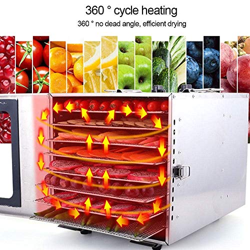 Lebensmittel Dehydrator 8 Schichten der Dörr mit Glastür, 40 ~ 90 ° C Temperatureinstellung, 15 Stunden Timing-Fruit… – Bild 3