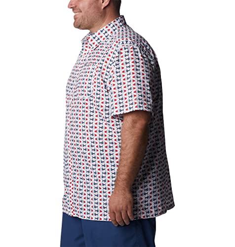 Columbia Men's Super Slack Tide Camp Shirt, White Fish Bobber Print, X-Large Tall #TOP7