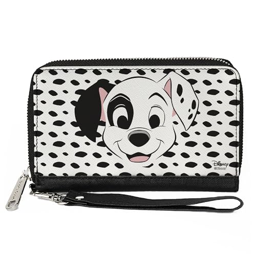 Buckle-Down Women's PU Zip Around Wallet Rectangle-101, 101 Dalmatians, 7.5