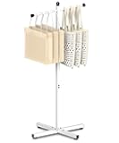 Ansionsol 42-48 Inch Adjustable Height Shopping Bag Rack, Heavy Duty Metal T-shaped Grocery Bag Holder for Retail Stores, Large Bag Display Stand for Malls,Vendor,Boutique,Trade Show, 2 Arms,White