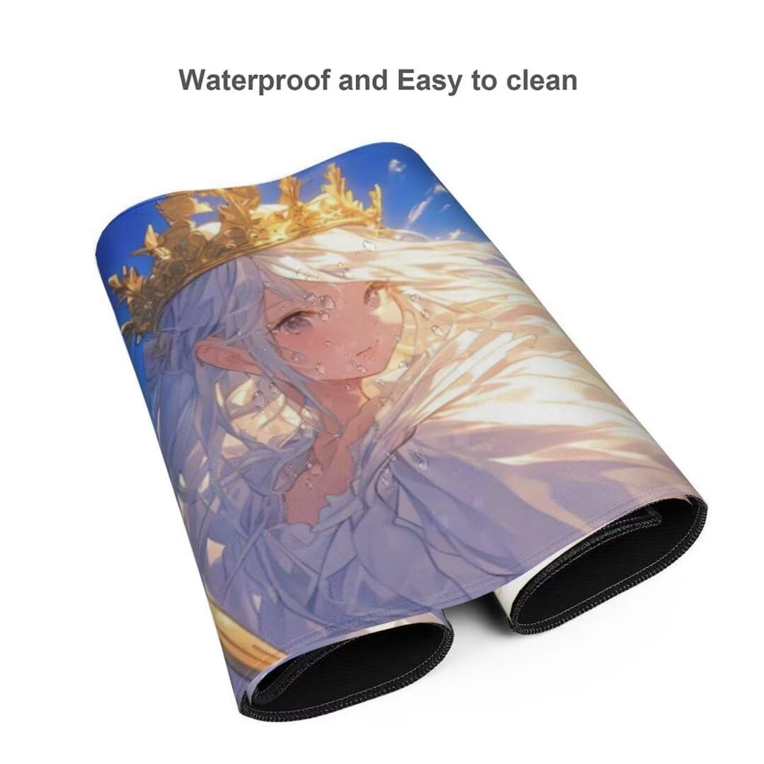 Alfombrilla de ratón 1400x600x3 MM, Alfombrilla Ratón XXL Extendida de Gran Tamaño con Bordes Cosidos, Base de Goma Antideslizante Almohadilla para Teclado, Hadas de la animación S-2873