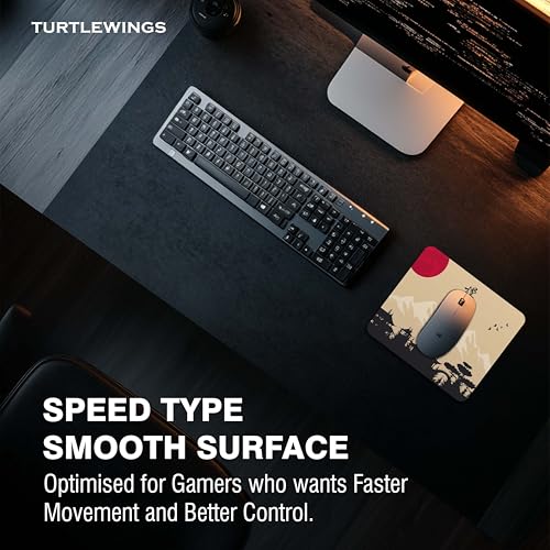 Image of TURTLEWINGS | Mousepad | Japanese Theme Aesthetic Mouse Pad - 22x18 cm, 3mm Thick | Abstract Design Non-Slip Rubber Base | Office, Study & Gaming Use | Premium Smooth Surface 02 (Design 02)