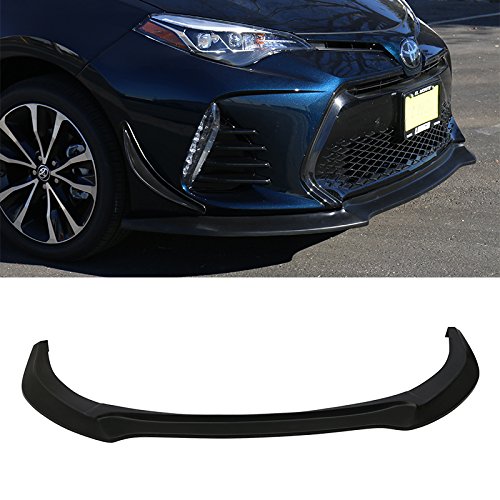 Front Bumper Lip Compatible with 2017-2019 Toyota Corolla, Type S GT Style Black PU Front Lip Finisher Under Chin Spoiler Add On by IKON MOTORSPORTS