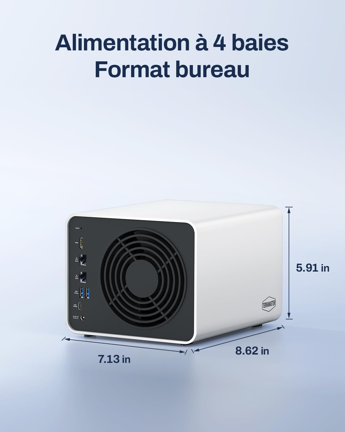 TERRAMASTER F4-425 Pro NAS 4 Baies, Intel N305, LAN 5GbE (sans disques) | 8 cœurs, 8 Go DDR5, 2X 5GbE, 3X M.2 NVMe, TOS 7 IA, OpenClaw, Maison et entreprise, Sans disque