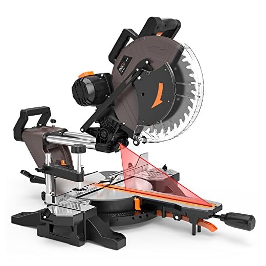 TACKLIFE 12-inch Sliding Miter Saw, 15Amp, 3800rpm, Double-Bevel Compound Miter Saw with Laser, Extensible Table, Clamping Device, 40T Blade for Wood Cut - PMS03A