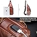 BULLCAPTAIN Genuine Leather Sling Bag with USB Charging Port Multi-pocket Chest Bag for Men Hiking Travel Daypack XB-129(Brown)