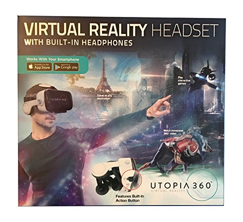 Virtual Reality Headset with Built-In Headphones