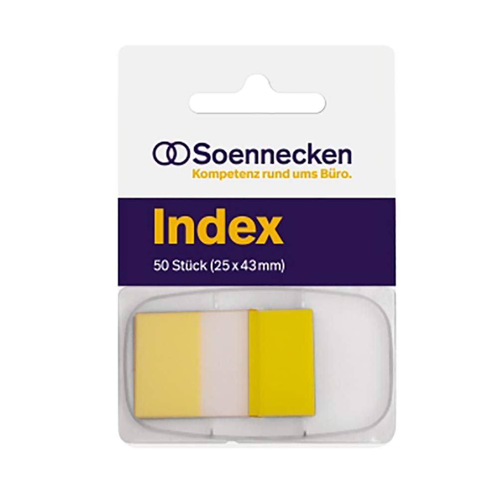 Soennecken Detention Strip Index, Yellow, 50 Sheets, 50 Strips In Donor