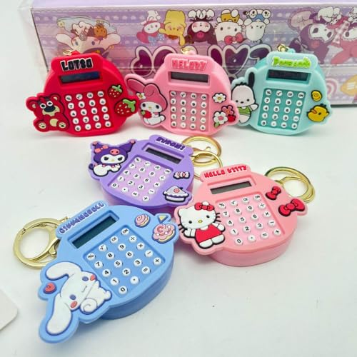 Image of Mini Calculator Keychain for Kids with Steel Ball Puzzle Maze | 8 Digit Basic Math Functions | Educational Pocket Toy | Return Gifts for Boys & Girls | School Bag Accessory