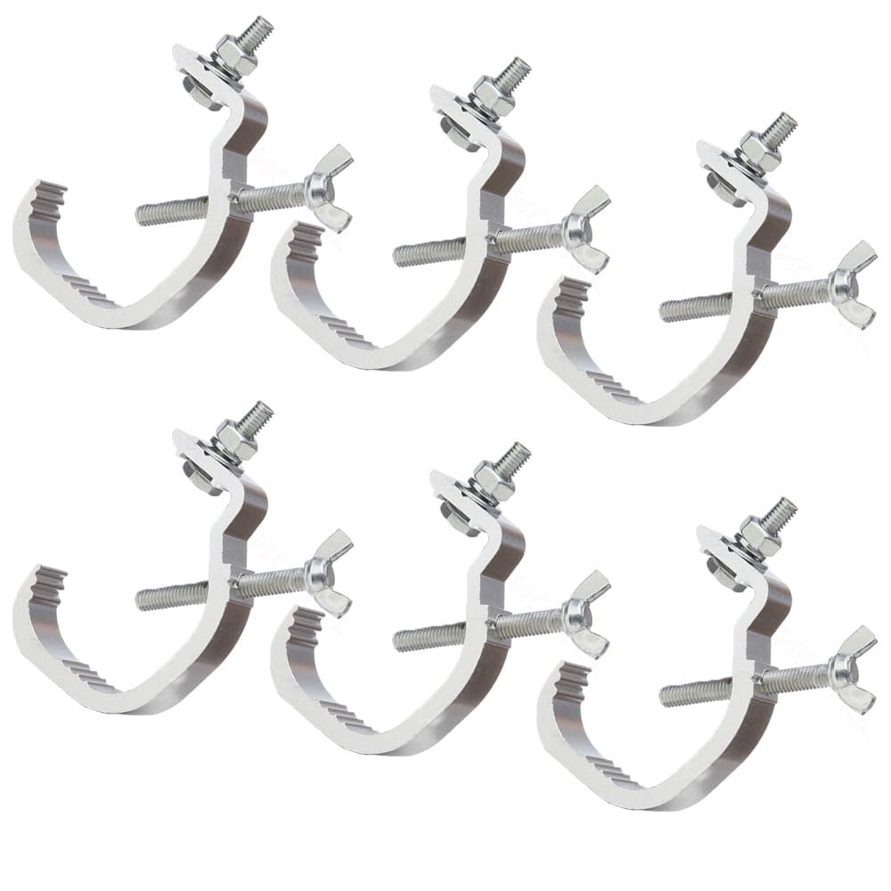 Pince pour lumières de scène, 6 pièces, lumières crochets, pince de scène, treillis de fixation à pince C pour projecteur de scène, Truss Clamp Crochets Truss Lumières Utilisation pour structures de