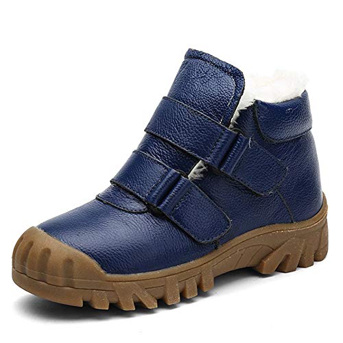 Botas de Nieve para niños Botines Antideslizantes de Goma Antideslizantes de Cuero Impermeable de Felpa de Invierno