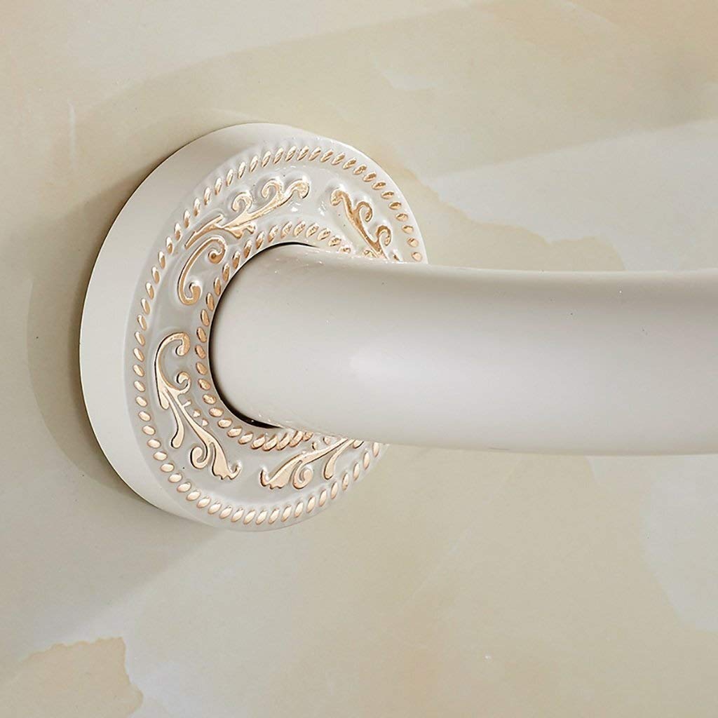 Barra de Apoyo de Seguridad para baño, pasamanos para baño, Barra de Apoyo de Seguridad de Cobre montada en la Pared, Barra de Apoyo de Seguridad para b(Blanco-38cm