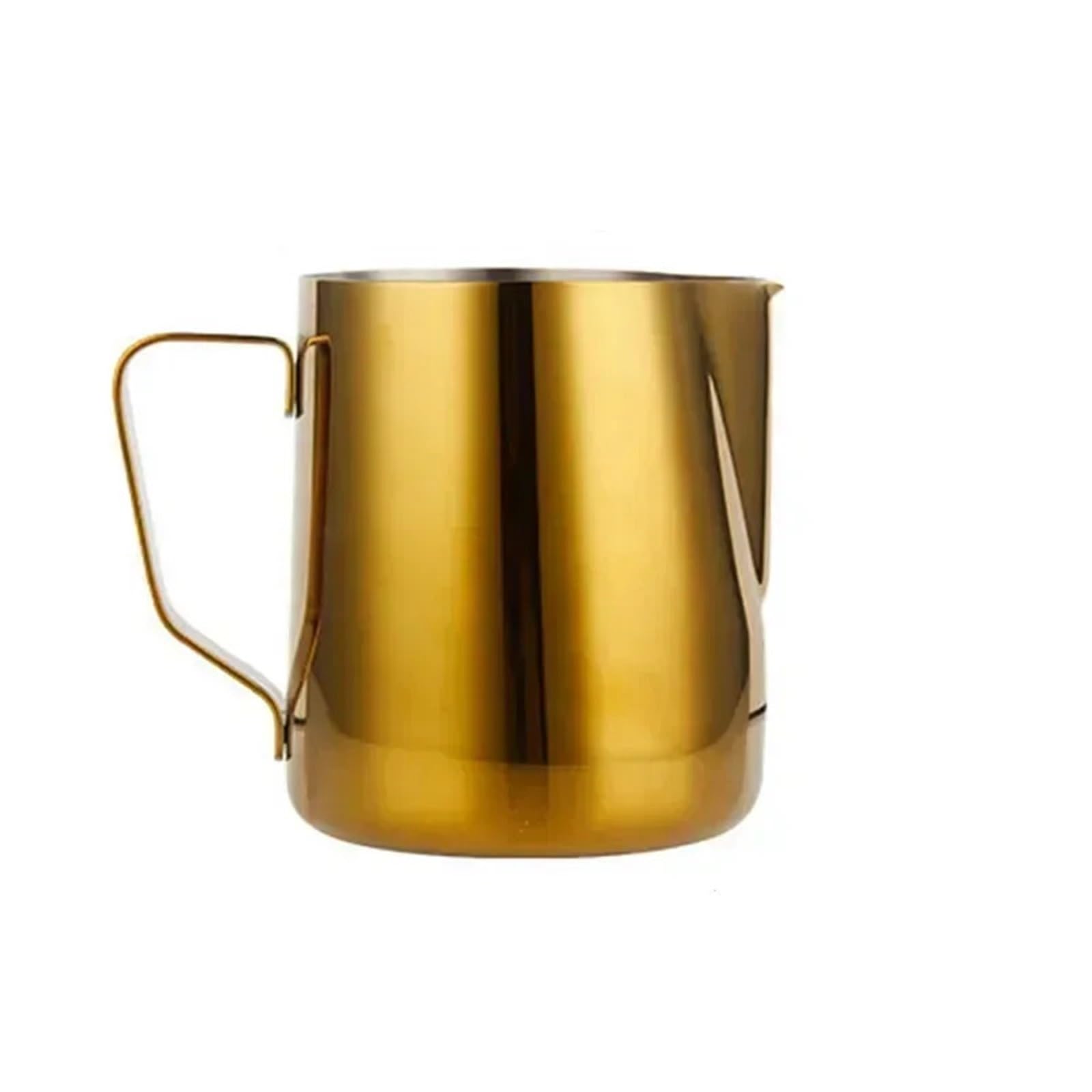 Milchschaum Kanne 350/600 ml Milchaufschäumkännchen aus Edelstahl, Kaffeetasse for Baristas für Creme(350ml,Color 2)